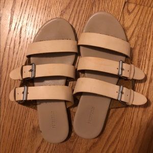 Tan 3 strap sandals size 6